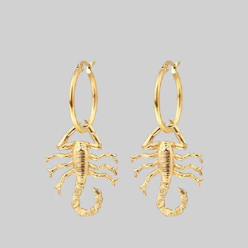 Don't Miss Out – Shop Elegant Jewelry For Less NOXIOUS. Scorpion Hoop Earrings - Gold Don't Miss Out – Shop Elegant Jewelry For Less NOXIOUS. Scorpion Hoop Earrings - Gold