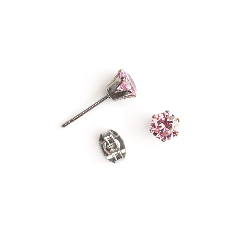 Grab Stylish Jewelry Before The Sale Ends Light Pink Titanium Stud Earrings