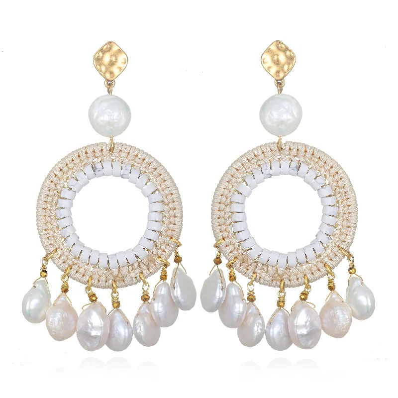 Luxury Jewelry Clearance – Shop Premium Styles Now Sunrise Pearl Fringe Statement Earrings