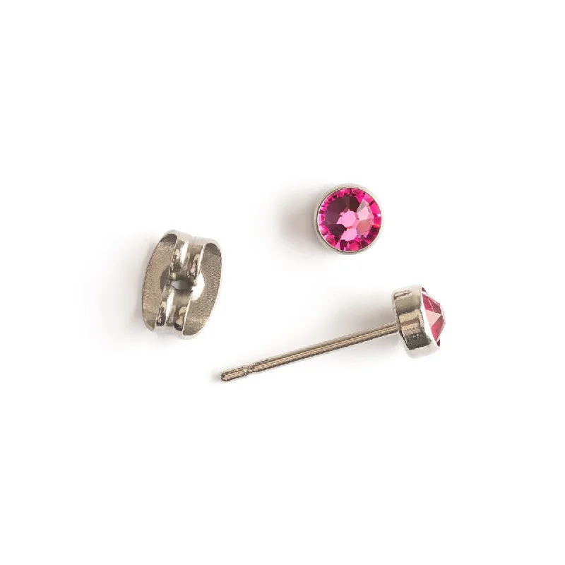Fine Jewelry, Limited-Time Offers Available Pink Crystal Titanium Stud Earrings