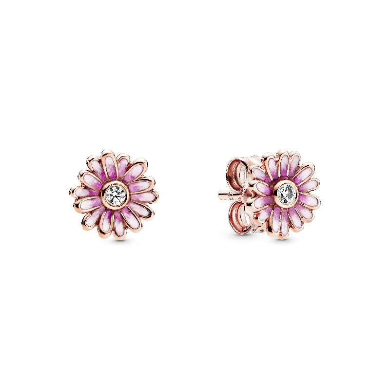 Elevate Your Outfit With Discounted Statement Jewelry Pink Daisy Flower Stud Earrings