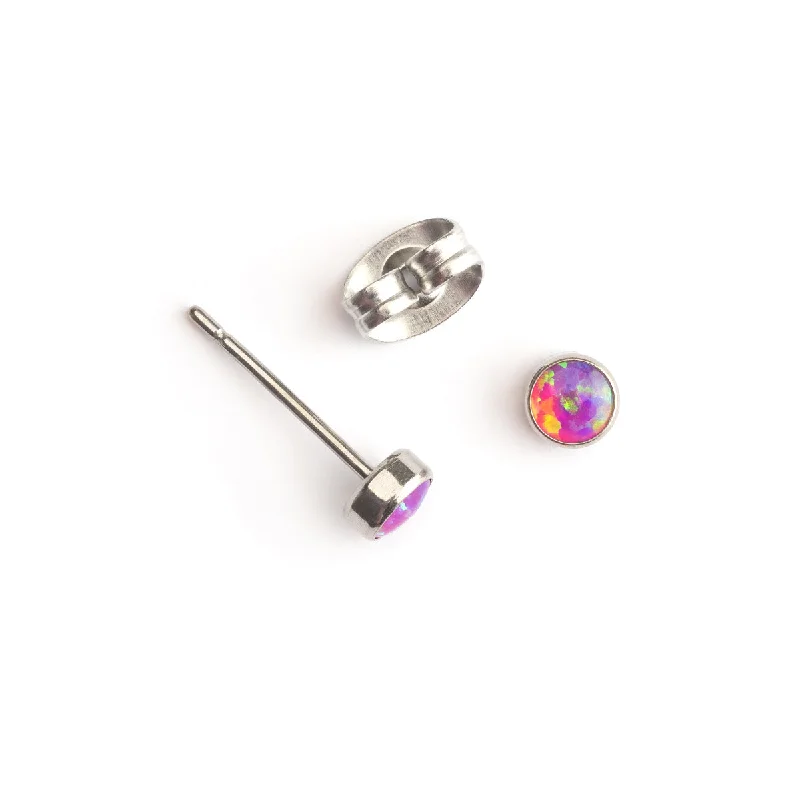 Grab Your Favorite Jewelry At The Lowest Prices Pink Opal Titanium Stud Earrings