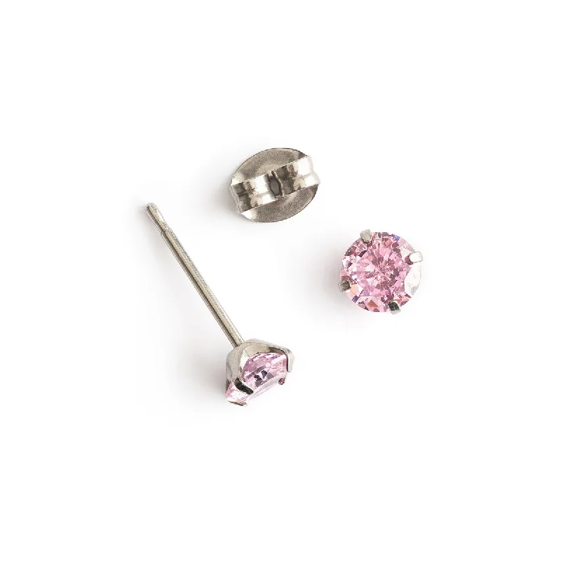 Elegant Jewelry Styles At Budget-Friendly Prices Pink Zirconia Titanium Stud Earrings Elegant Jewelry Styles At Budget-Friendly Prices Pink Zirconia Titanium Stud Earrings