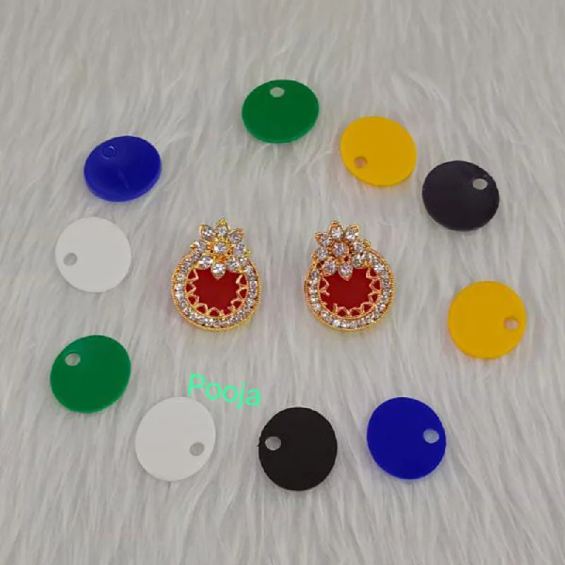 Premium Jewelry Now Available At Special Discounts Pooja Bangles Gold Plated Austrian Stone Changeable Stud Earrings Premium Jewelry Now Available At Special Discounts Pooja Bangles Gold Plated Austrian Stone Changeable Stud Earrings