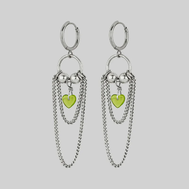 Breathtaking Jewelry, Breathtaking Prices POUR YOUR HEART OUT. Pierced Chain Drop Earrings - Silver