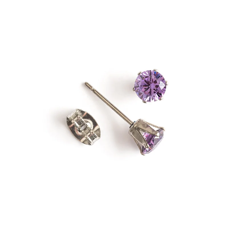 Special Deals On Handcrafted And Designer Jewelry Purple Crystal Titanium Stud Earrings Special Deals On Handcrafted And Designer Jewelry Purple Crystal Titanium Stud Earrings