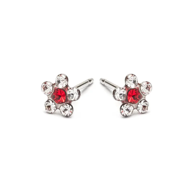 Exclusive Online Jewelry Sale – Don't Wait Stainless Steel Red And White Daisy Stud Earrings