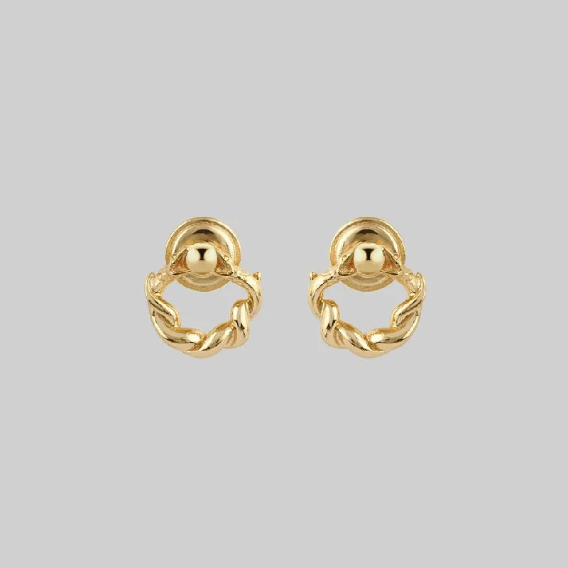 Affordable Luxury Jewelry For Every Occasion REFUTE. Twisted Snake Door Knocker Earrings - Gold Affordable Luxury Jewelry For Every Occasion REFUTE. Twisted Snake Door Knocker Earrings - Gold