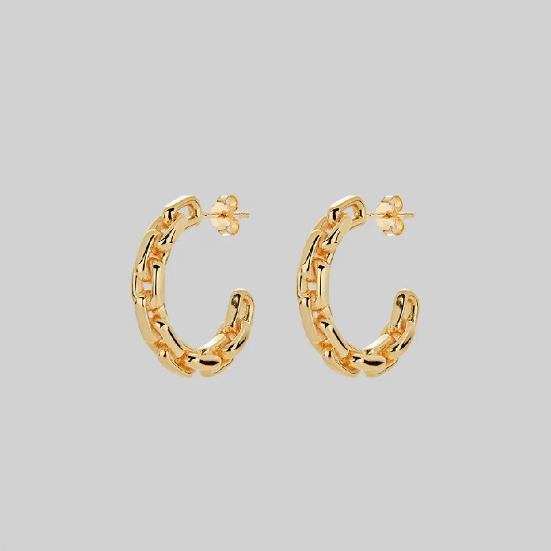 Jewelry Clearance Event – Last Chance For Stunning Deals RESOLUTE. Chunky Chain Hoop Earrings - Gold Jewelry Clearance Event – Last Chance For Stunning Deals RESOLUTE. Chunky Chain Hoop Earrings - Gold