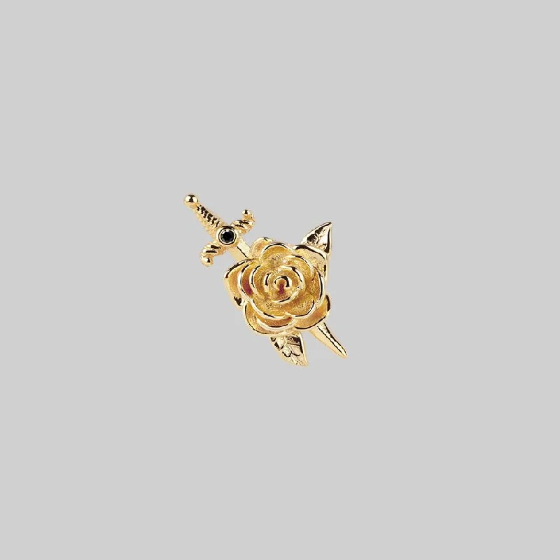 Shop Stylish Jewelry Now And Save Big RHAPSODY. Dagger Through Rose Stud Earring - Gold Shop Stylish Jewelry Now And Save Big RHAPSODY. Dagger Through Rose Stud Earring - Gold