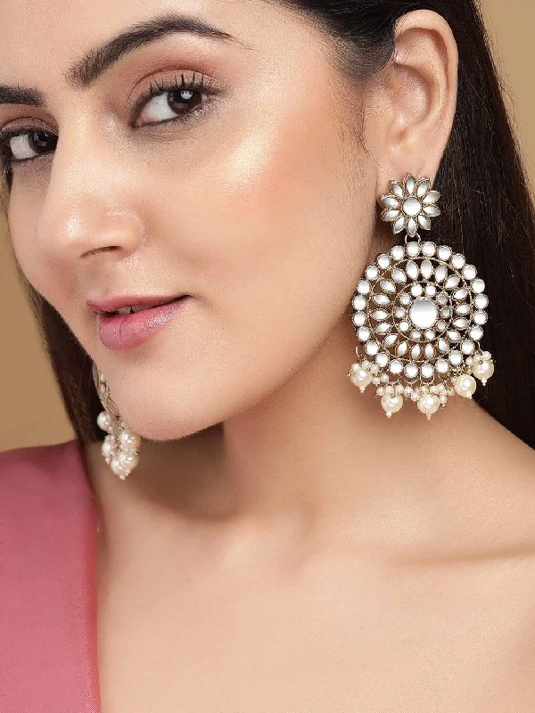 Exclusive Jewelry Markdowns – Limited-Time Offer Rubans Dome Shaped Mirror Earrings With Pearls Exclusive Jewelry Markdowns – Limited-Time Offer Rubans Dome Shaped Mirror Earrings With Pearls