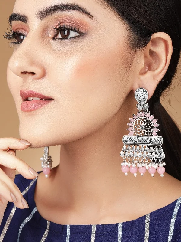 Exclusive Jewelry Discounts – Shop Now For Savings Rubans Silver Toned Contemprory Dropped Earrings with Pink Beads Exclusive Jewelry Discounts – Shop Now For Savings Rubans Silver Toned Contemprory Dropped Earrings with Pink Beads