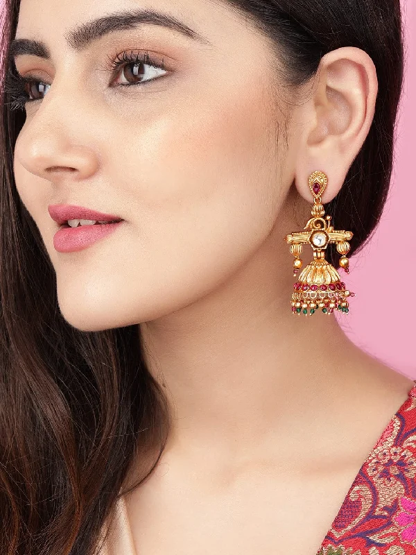 Jewelry Sale Alert – Shop Timeless Elegance Today Rubans Traditional Gold Jhumkas With Pink and Green Beads Jewelry Sale Alert – Shop Timeless Elegance Today Rubans Traditional Gold Jhumkas With Pink and Green Beads