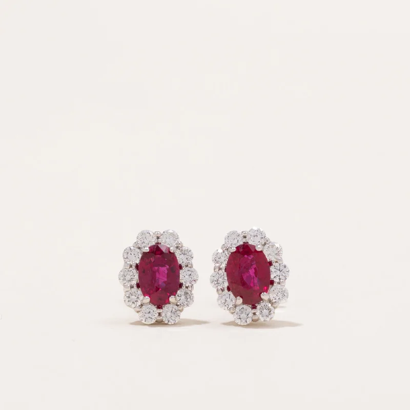 Timeless Jewelry, Timeless Savings – Don't Wait Ruby & Diamond Halo Earrings | 1.00ctw, 0.50ctw | Timeless Jewelry, Timeless Savings – Don't Wait Ruby & Diamond Halo Earrings | 1.00ctw, 0.50ctw |