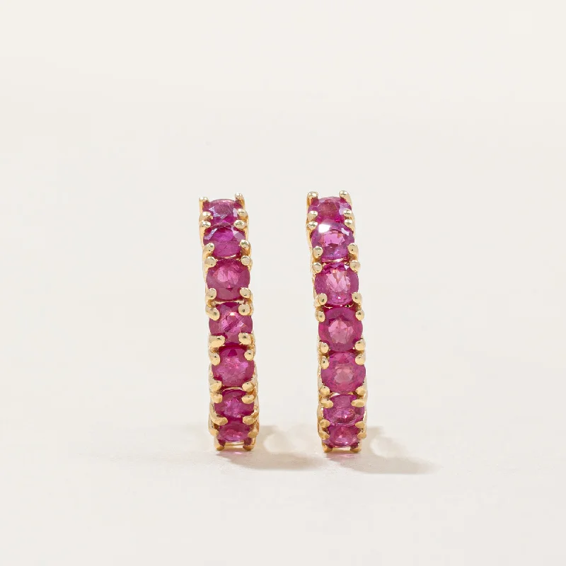 Elegant Jewelry, Exclusive Prices – Shop Now Ruby Hoop Earrings | 1.54ctw |