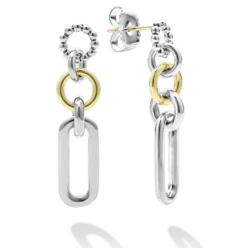 Luxury Jewelry Without The Luxury Price Tag Signature Caviar Two-Tone Link Drop Earrings