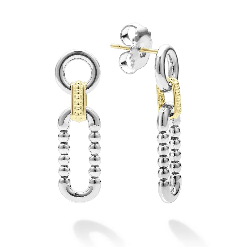 Accessorize For Less – Luxury Jewelry At Affordable Prices Signature Caviar Two-Tone Link Drop Earrings