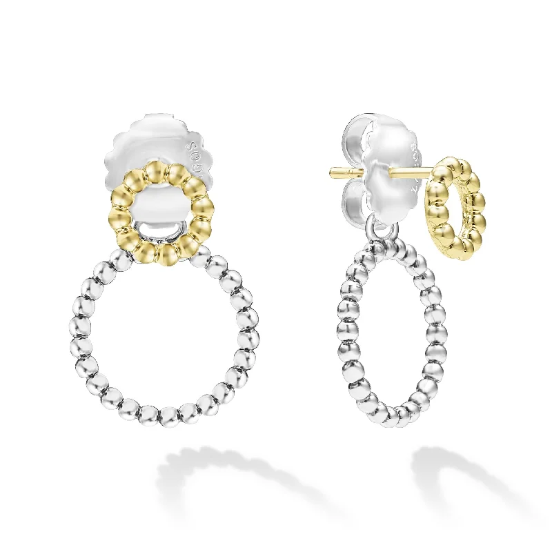 Don't Miss Out On Jaw-Dropping Jewelry Discounts Signature Caviar Two-Tone Circle Drop Earrings