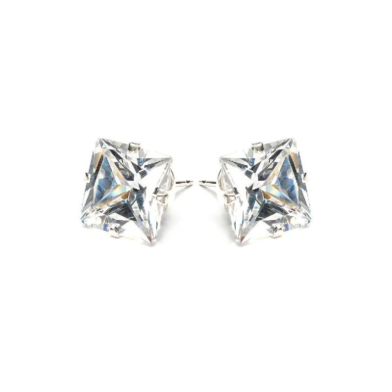 Best Jewelry Sale Prices – Limited-Time Offer Silver Stud Earrings 10mm Square Crystal