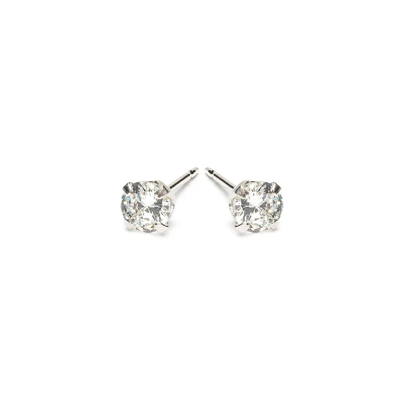 Delicate Crystal Jewelry For Sophisticated Charm 925 Sterling Silver Stud Earrings 4mm Round Crystal Delicate Crystal Jewelry For Sophisticated Charm 925 Sterling Silver Stud Earrings 4mm Round Crystal