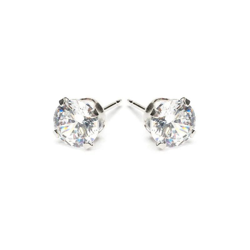 Bohemian-Inspired Jewelry For Free-Spirited Fashion 925 Sterling Silver Stud Earrings 6mm Round Crystal Bohemian-Inspired Jewelry For Free-Spirited Fashion 925 Sterling Silver Stud Earrings 6mm Round Crystal