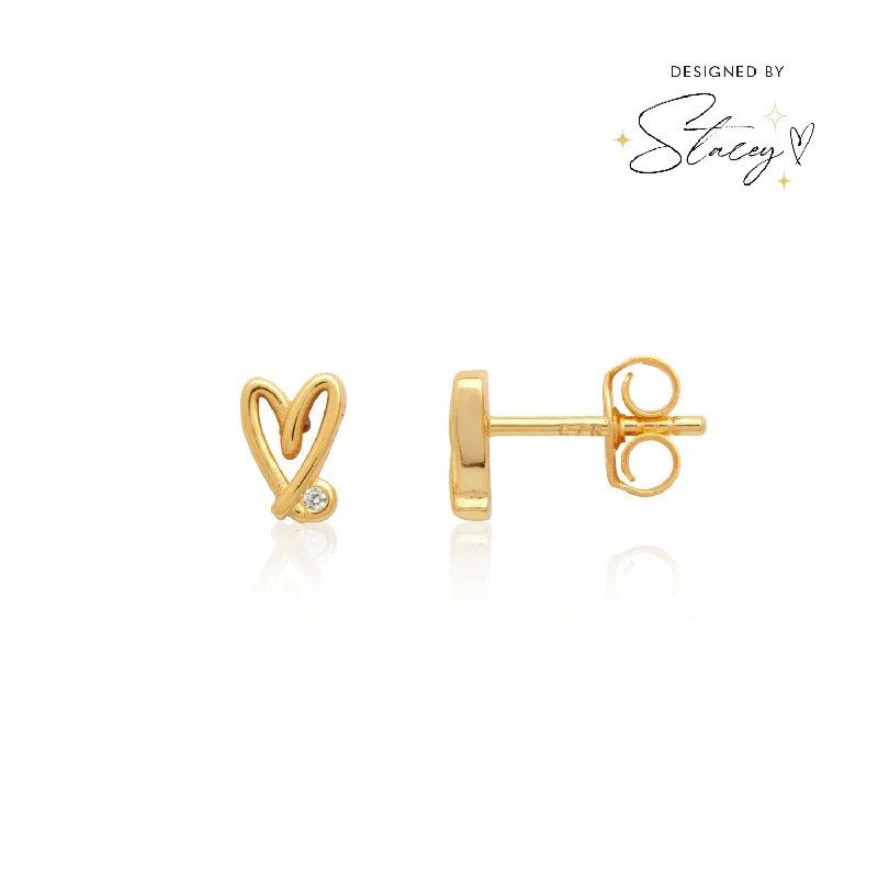 Affordable Gold-Plated Jewelry For Modern Fashion Stacey's Stories Doodle Heart Birthstone Stud Earrings (Gold) Affordable Gold-Plated Jewelry For Modern Fashion Stacey's Stories Doodle Heart Birthstone Stud Earrings (Gold)
