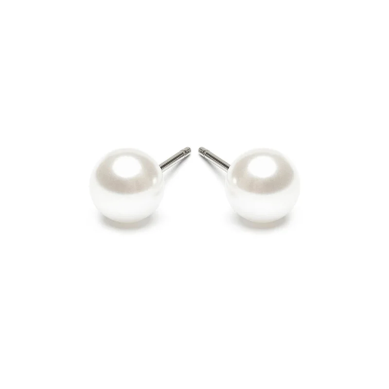 Unique Jewelry Designs Now At Discounted Rates White Pearl 6mm Stud Earrings