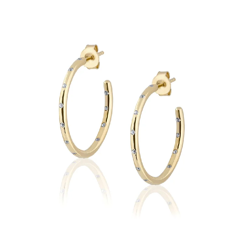 Trending Jewelry Now At Unbeatable Prices 14K Yellow Gold Overlay Sprinkle Hoop Earrings