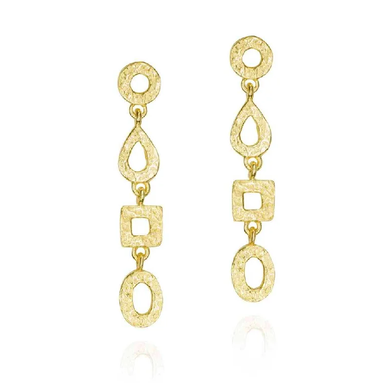 Exclusive Online Jewelry Sale – Don't Wait 18K Yellow Gold Vermeil Geometric Dangle Earrings