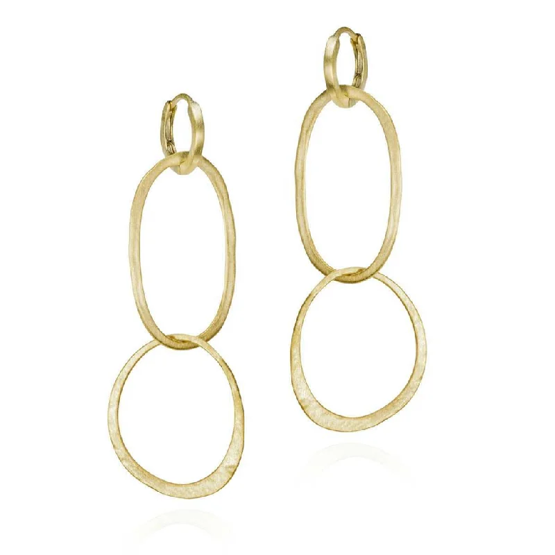 Shop Handcrafted Jewelry At Special Promotional Rates 18K Yellow Gold Vermeil Oval Dangle Earrings