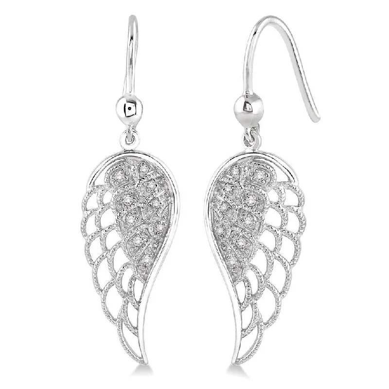 Unmissable Discounts On Timeless Jewelry Pieces Sterling Silver Angel Wings Diamond Earrings