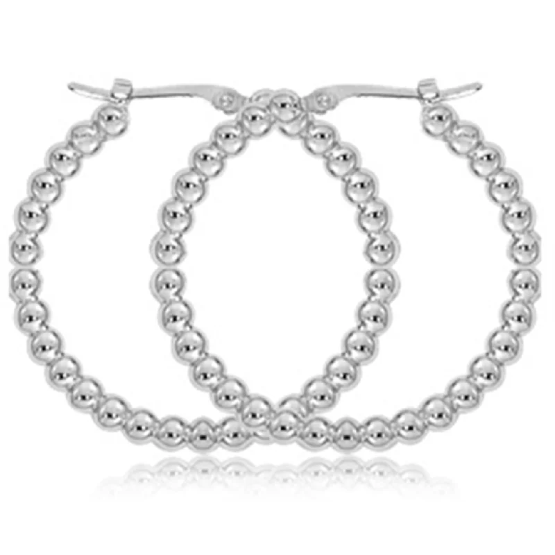 Shop Fine Jewelry With Exclusive Savings Sterling Silver Beaded Hoop Earrings