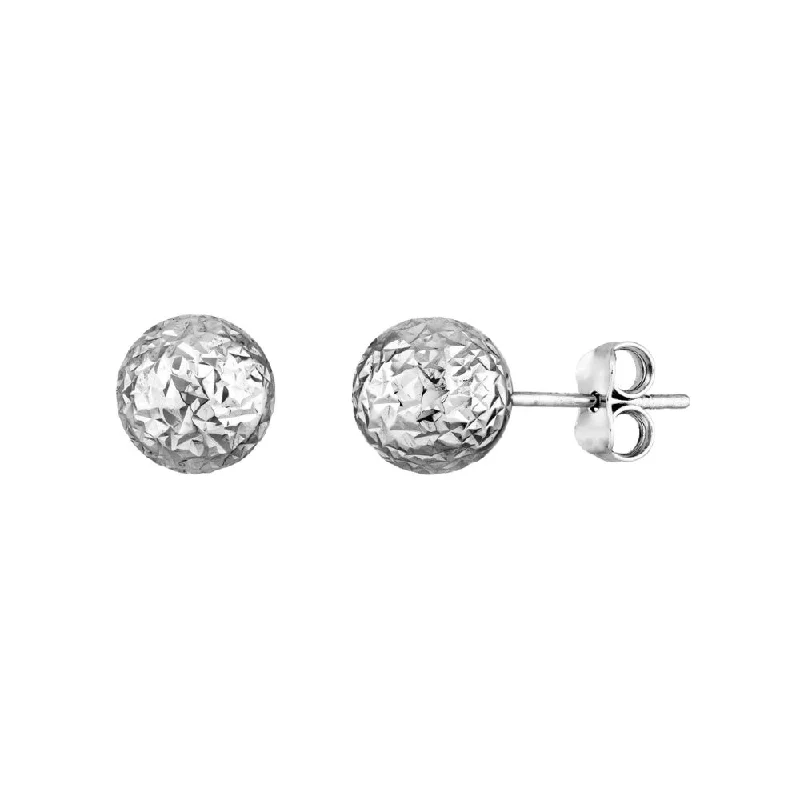 Shop Fine Jewelry With Amazing Deals Sterling Silver Diamond-Cut Bead Studs