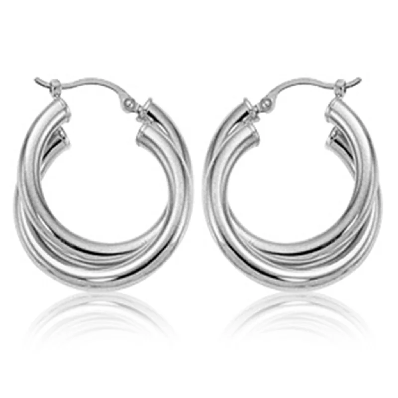 Bestselling Jewelry At Special Promotional Rates Sterling Silver Double Tube Hoop Earrings