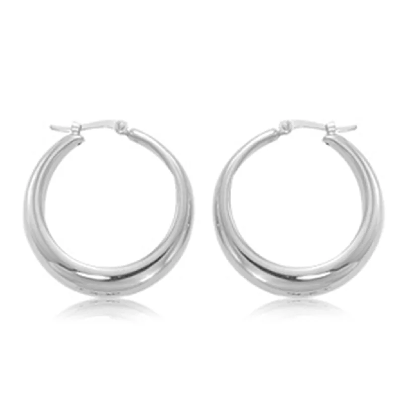 Elegant Designs, Unbeatable Discounts – Shop Jewelry Now Sterling Silver Modern Round Hoop Earrings