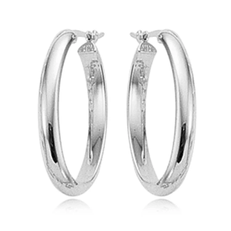 Discounted Jewelry For A Glamorous Look Sterling Silver Oval Hoop Earrings