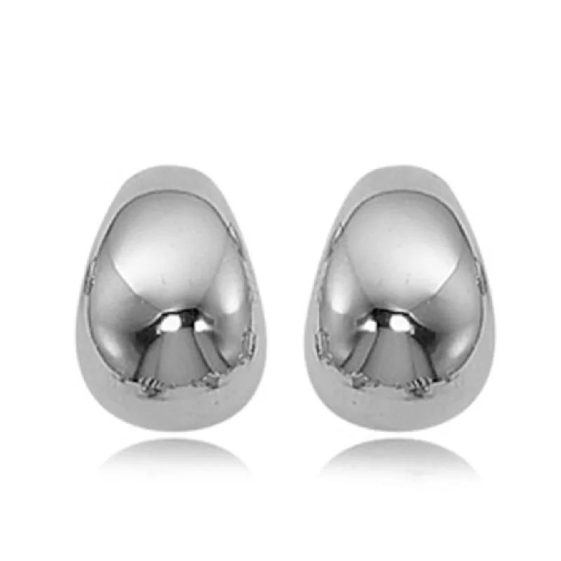 Don't Miss Our Biggest Jewelry Sale Of The Season Sterling Silver Small Puff Bottom Hoop Earrings