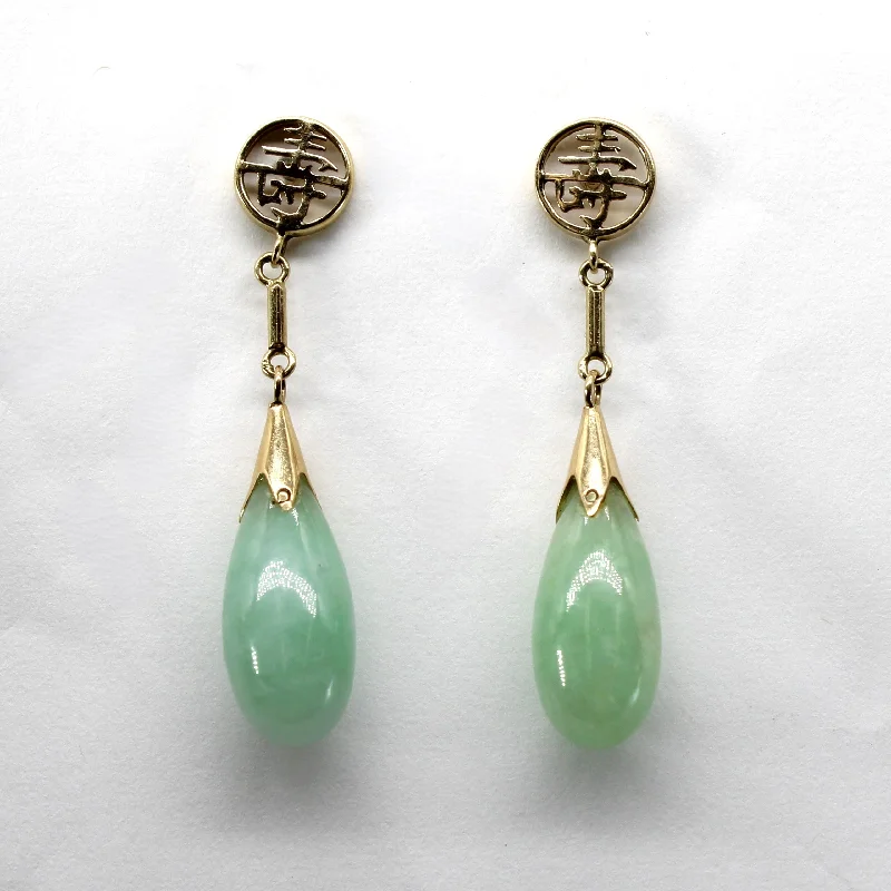 Best Jewelry Deals – Shop Premium Pieces At Great Prices Tear Drop Jadeite Dangle Earrings | 8.00ctw |