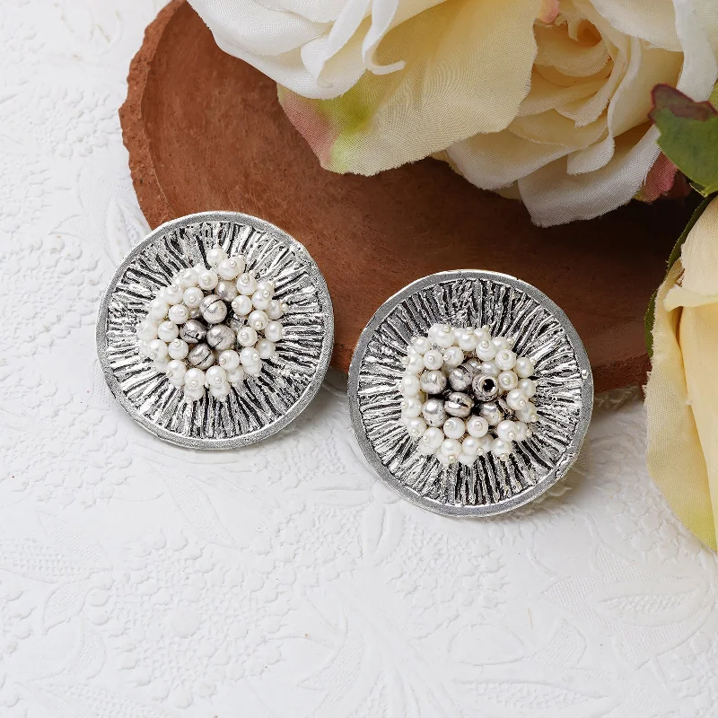 Stunning Jewelry At Even More Stunning Prices Teejh Aadhiraa Pearl and Silver Oxidized Earring