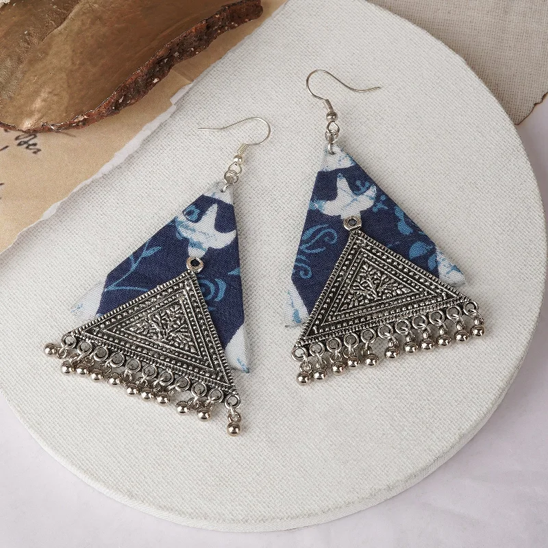 Limited-Stock Jewelry Clearance – Grab Your Favorites Now Teejh Adhyaa Indigo Blue Fabric Earring Limited-Stock Jewelry Clearance – Grab Your Favorites Now Teejh Adhyaa Indigo Blue Fabric Earring