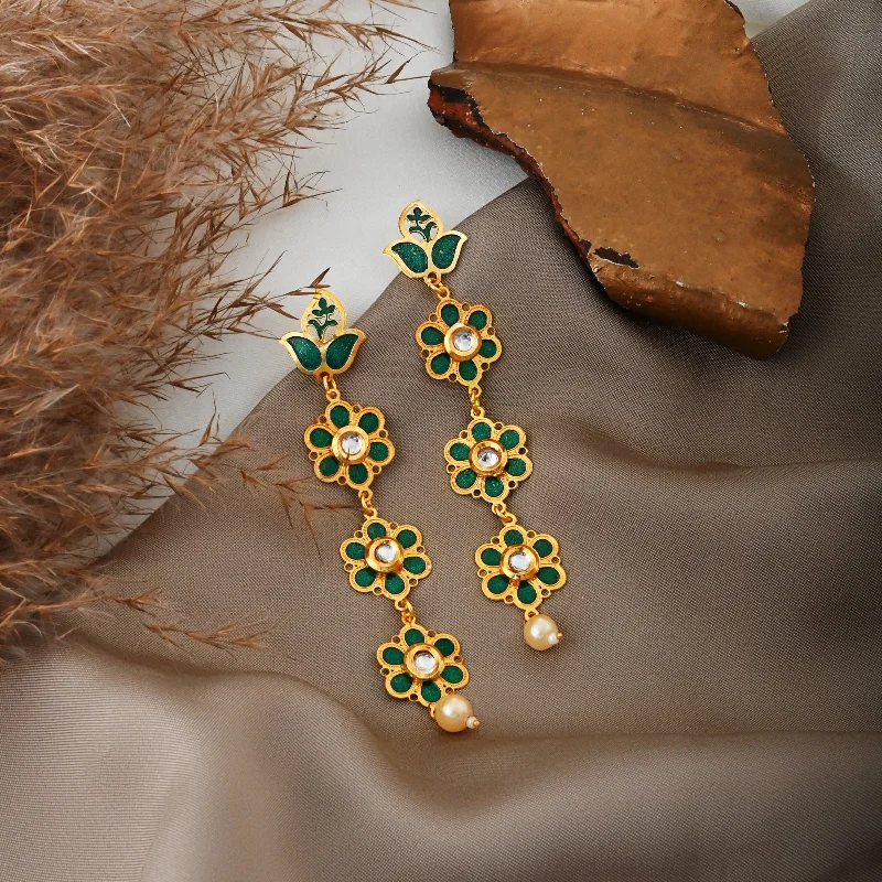 Shop Fine Jewelry With Amazing Deals Teejh Daivey Dark Green Gold Earring