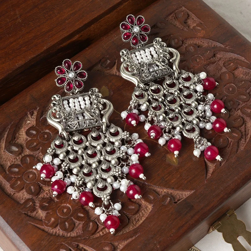 Your Perfect Accessory Now At The Best Price Teejh Gulchehra Silver Oxidised Ruby Earring Your Perfect Accessory Now At The Best Price Teejh Gulchehra Silver Oxidised Ruby Earring