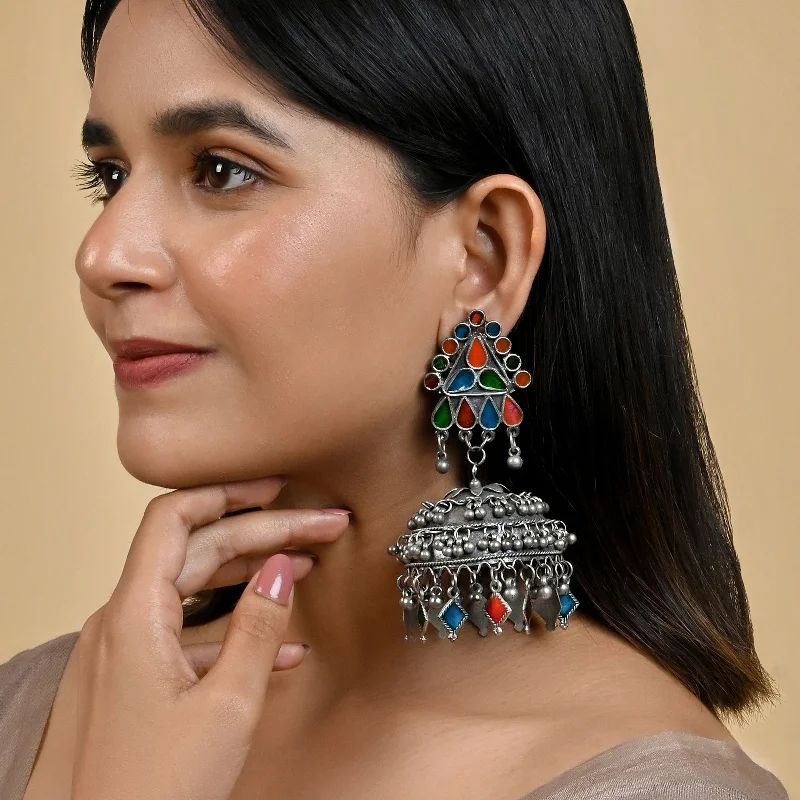 Get Your Favorite Jewelry At The Best Price Teejh Iryaa  Silver Oxidised Earring