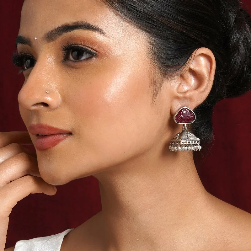 Holiday Jewelry Sale – Perfect Gifts At Great Prices Teejh Jijabai Silver Oxidised Ruby Earring Holiday Jewelry Sale – Perfect Gifts At Great Prices Teejh Jijabai Silver Oxidised Ruby Earring