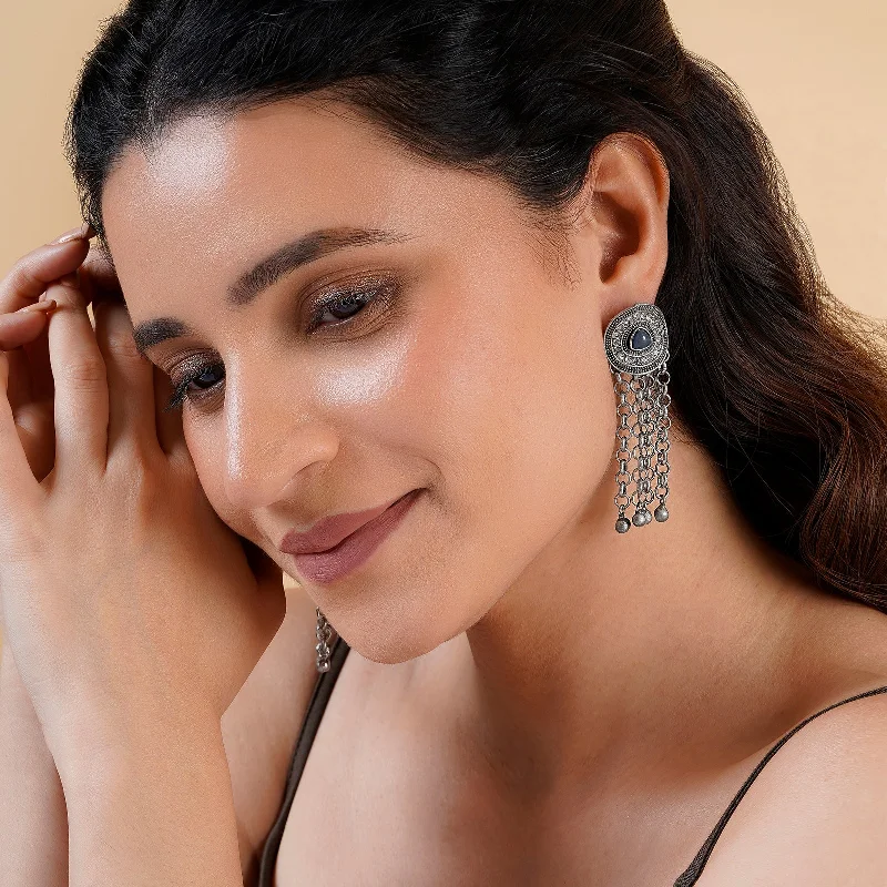 Exclusive Online Discounts On Stylish Jewelry Teejh Minal Silver Grey Earring