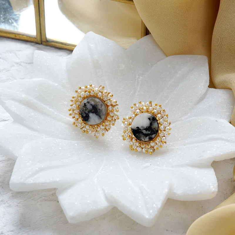 Celebrate Every Occasion With Sparkling Savings Teejh Roop Grey Druzy Stone Earring