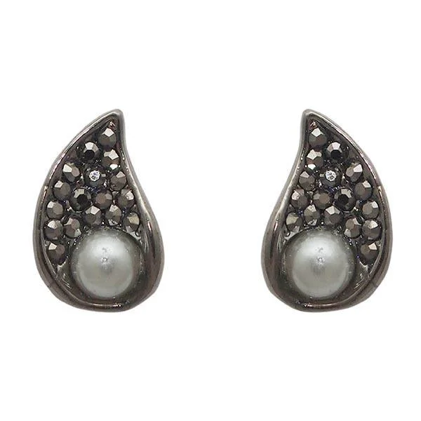 Dazzle In Elegance With Our Biggest Jewelry Sale The99Jewel Marcasite Stone Black Pearl Stud Earrings - 1308201 Dazzle In Elegance With Our Biggest Jewelry Sale The99Jewel Marcasite Stone Black Pearl Stud Earrings - 1308201