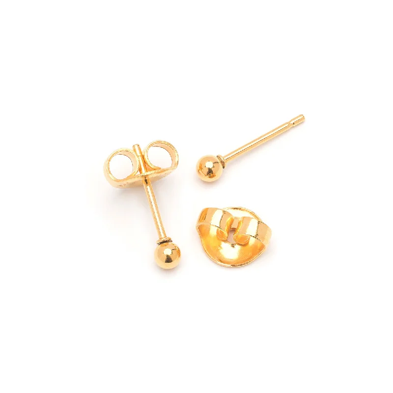 Grab Your Favorite Jewelry At The Lowest Prices Tiny Ball Stud Earrings Gold Plated
