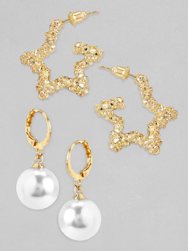 The Perfect Jewelry Piece At The Perfect Price Tokyo Talkies X Rubans Gold Plated Handcrafted Set Of 2 Drop Earrings.