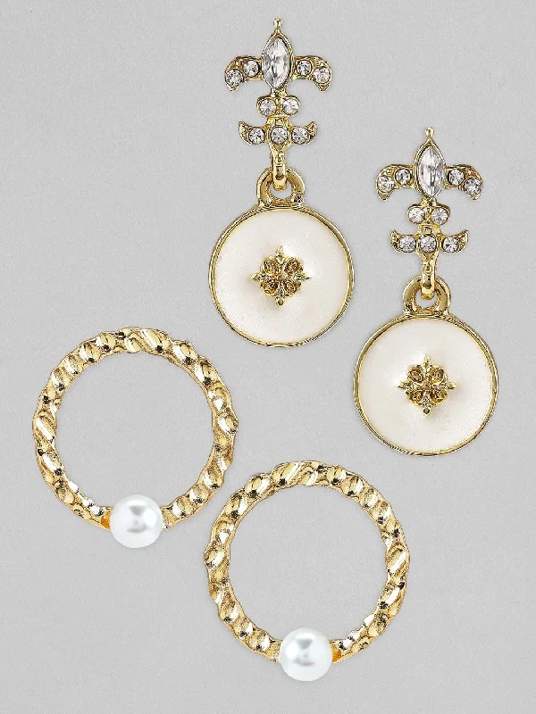 Stunning Jewelry Pieces At The Lowest Prices Ever Tokyo Talkies X Rubans Gold Toned Handcrafted Set of 2 Earrings